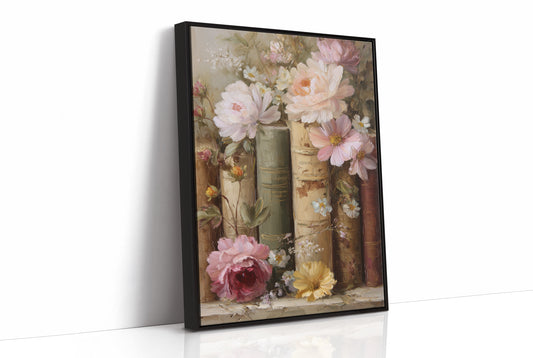 Peonies Rest Among Vintage Volumes