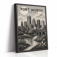 Fort Worth in Woodcut