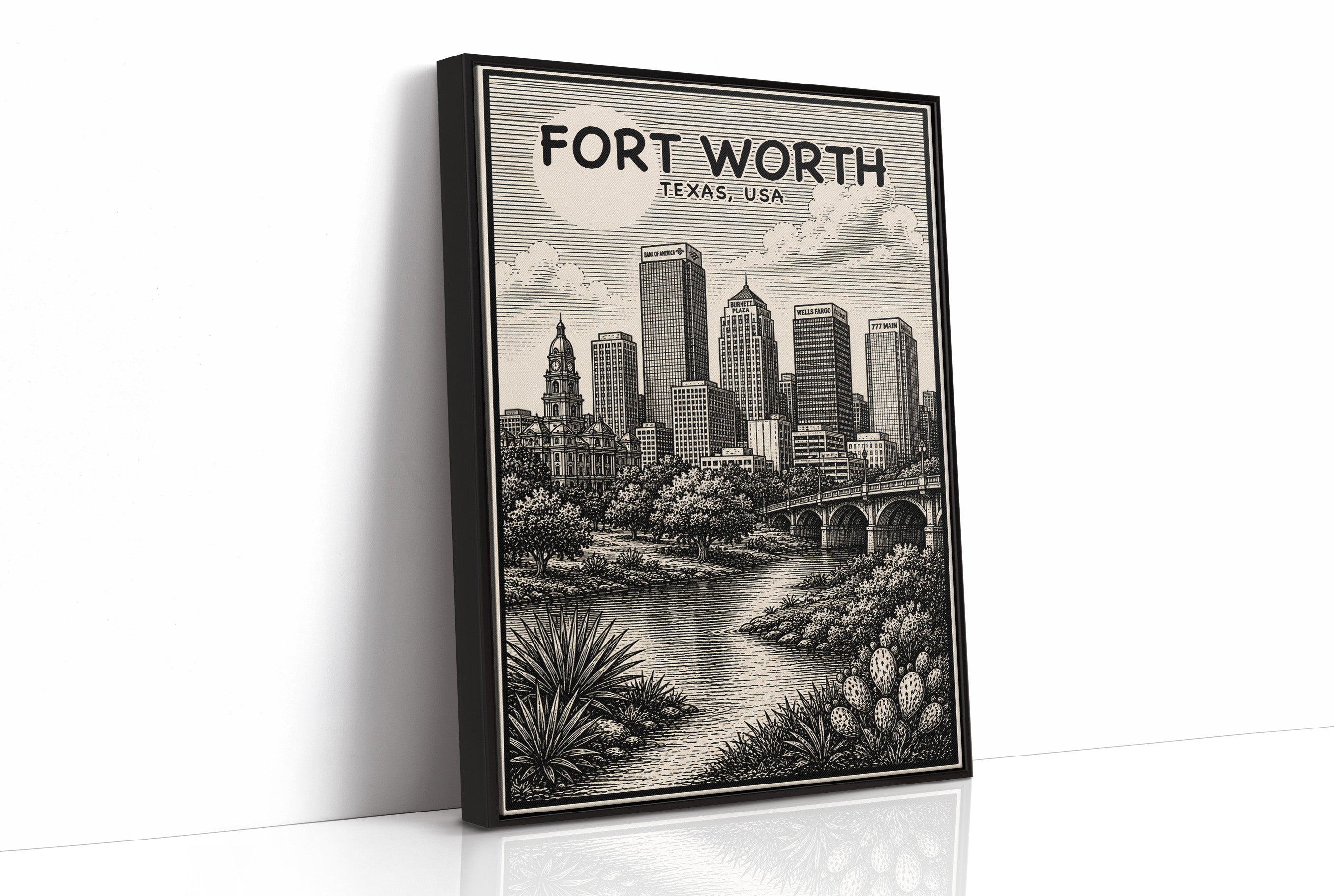 Fort Worth in Woodcut