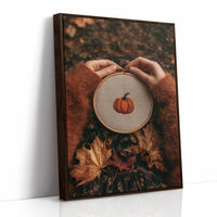Sew Gourd, Sew Gourd, print in a brown wood frame