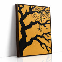 Just Hanging Around, Spookily, print in a brown wood frame