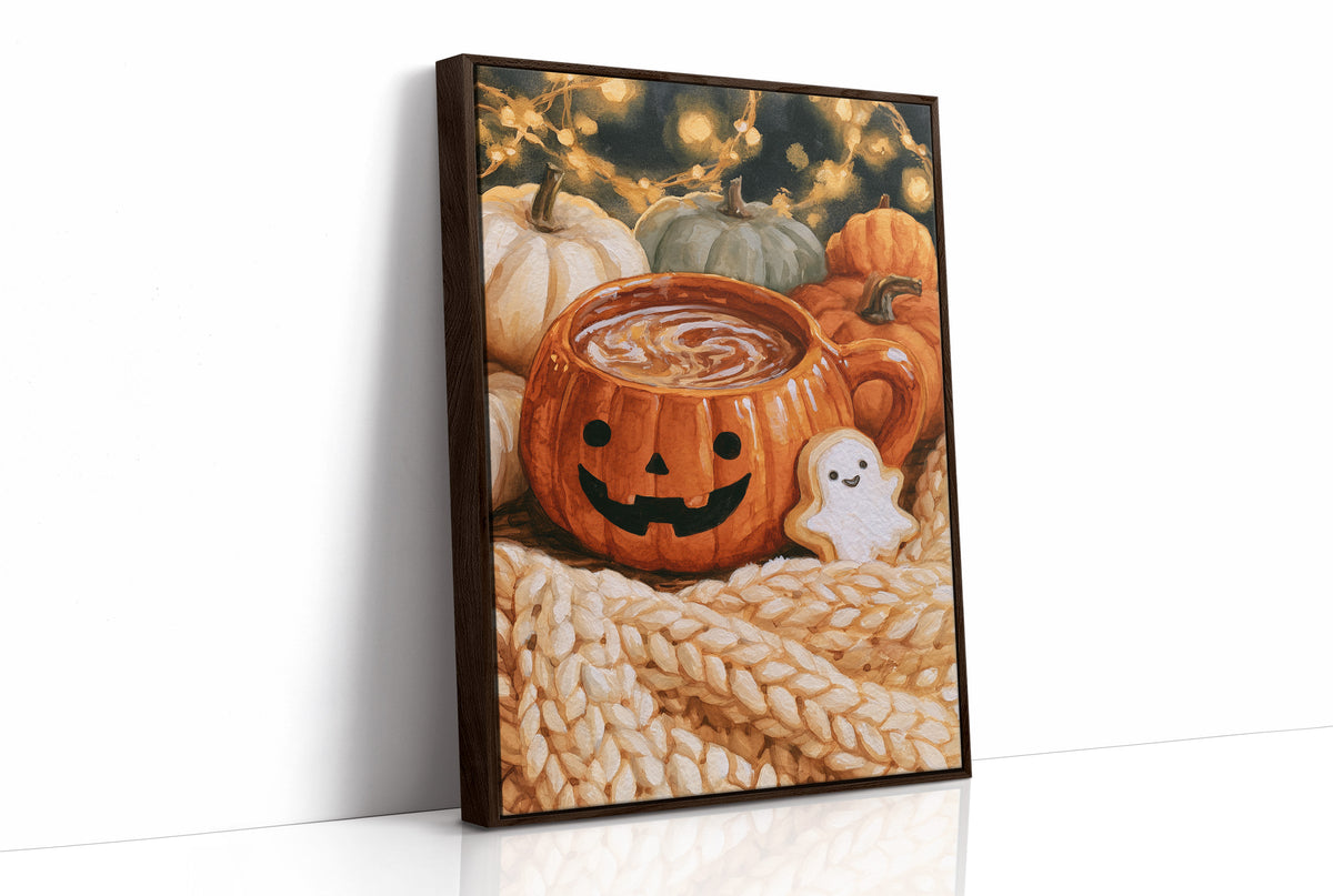 Snaggletooth Sips And Sweet Treats, print in a brown wood frame