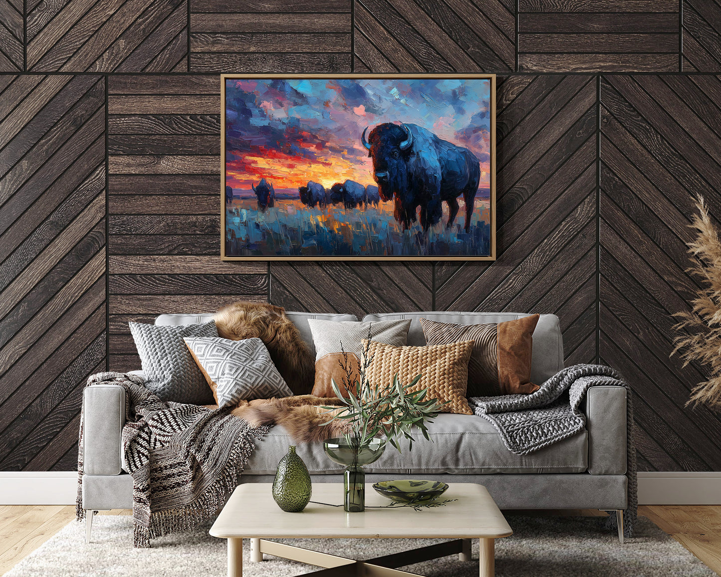 Prairie Giants Watch The Fire Sky