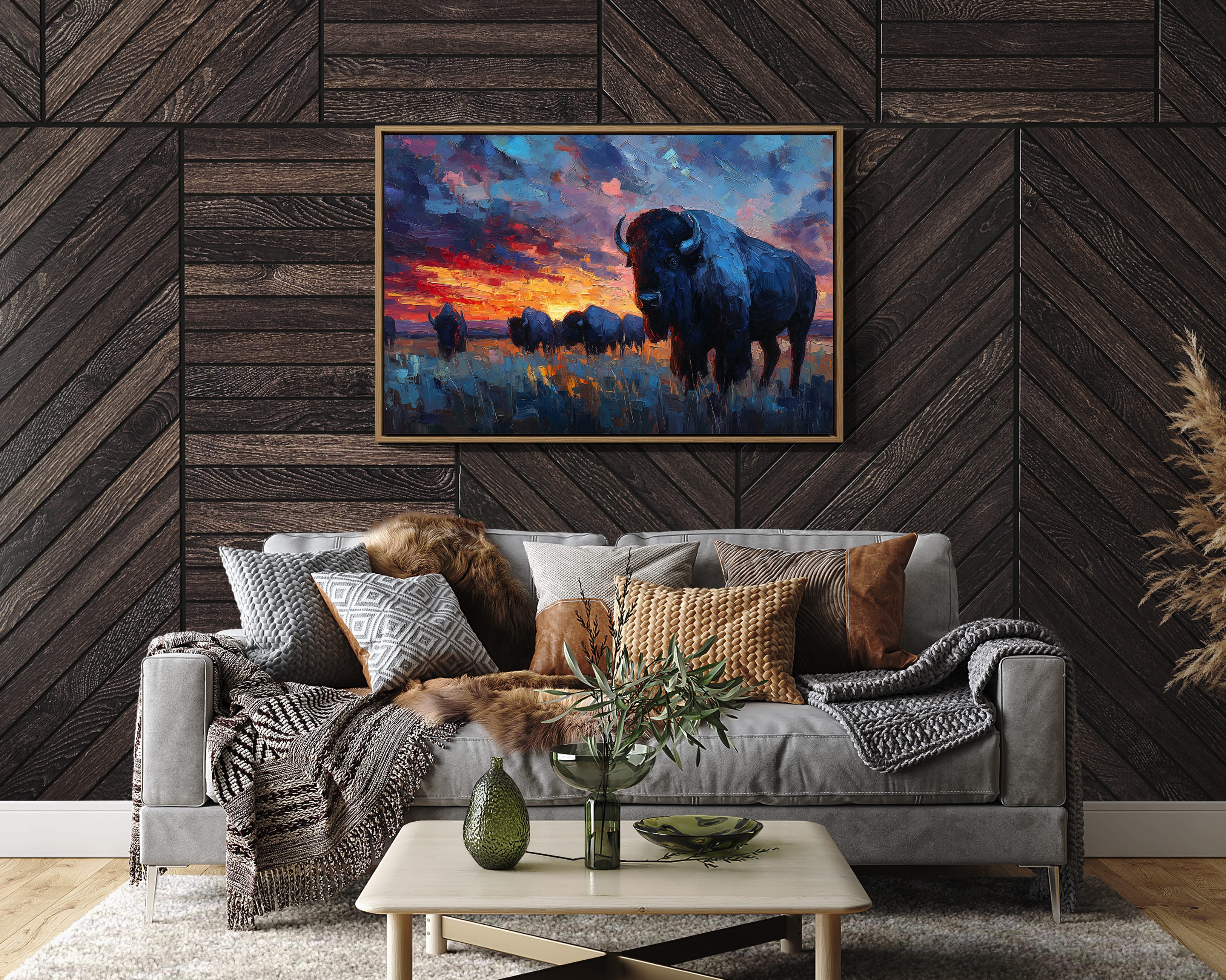 Prairie Giants Watch The Fire Sky