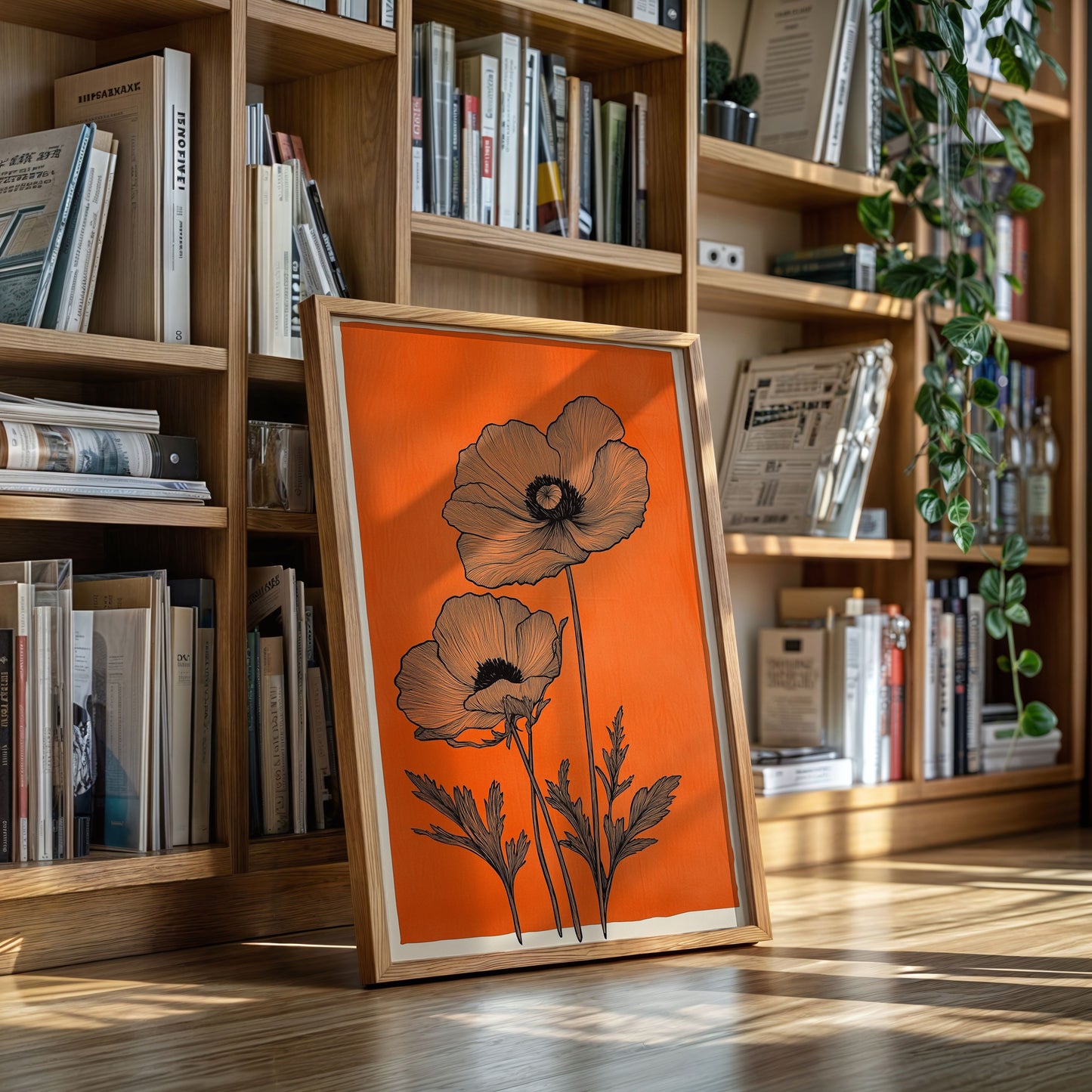 Poppies Draw Lines Against Sunset