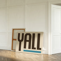 Y’all Typography Print with Teal Underline