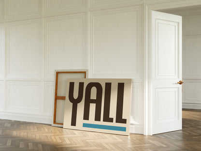 Y’all Typography Print with Teal Underline