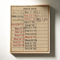 Vintage Library Date Due Card – Retro Paper Texture Wall Art