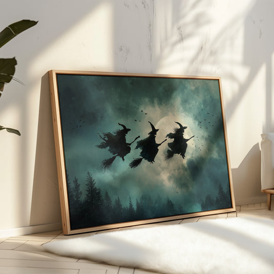 Broomsticks Against a Silver Sky