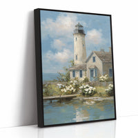 Coastal Keeper With Blooming Garden