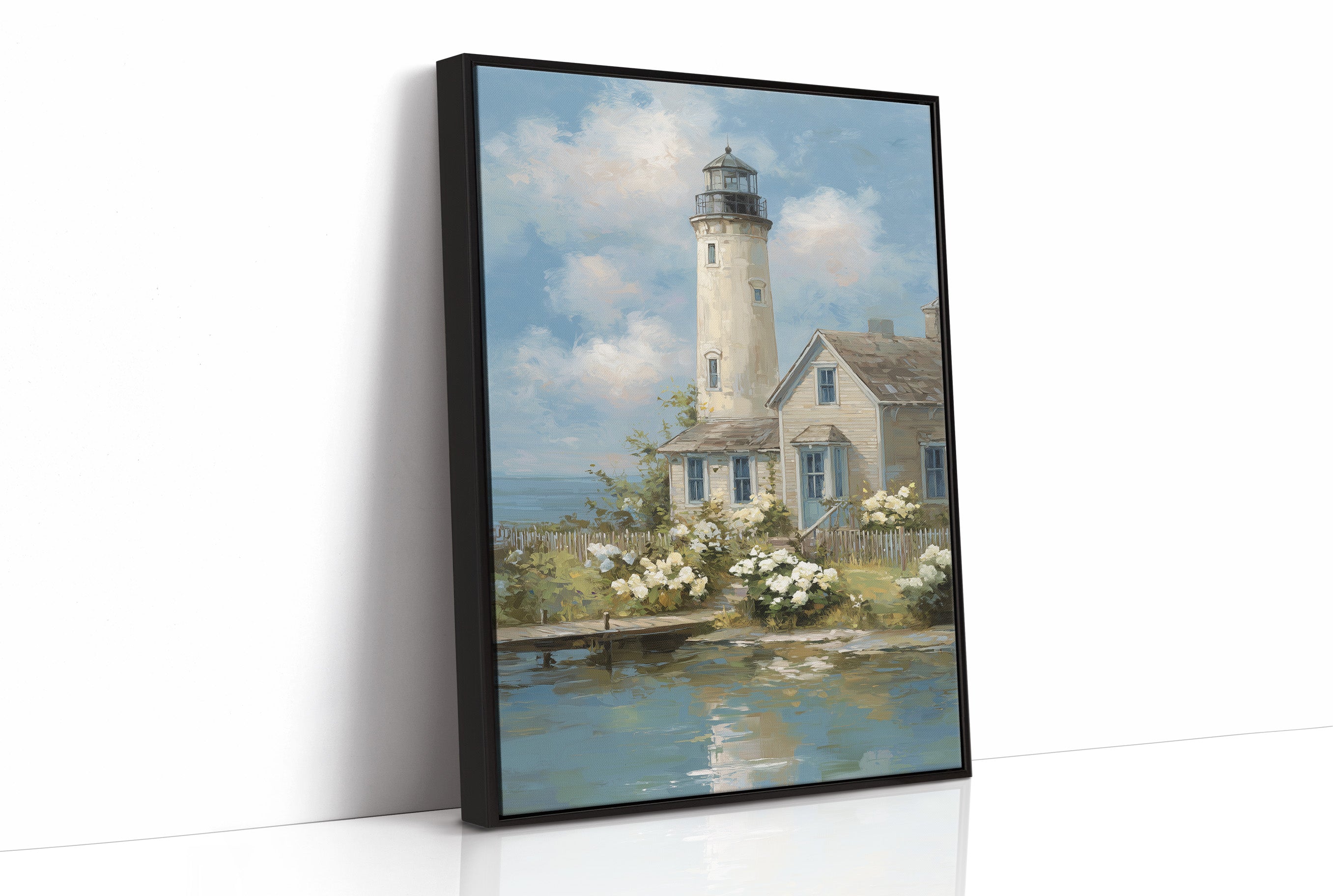 Coastal Keeper With Blooming Garden