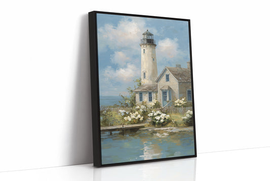 Coastal Keeper With Blooming Garden