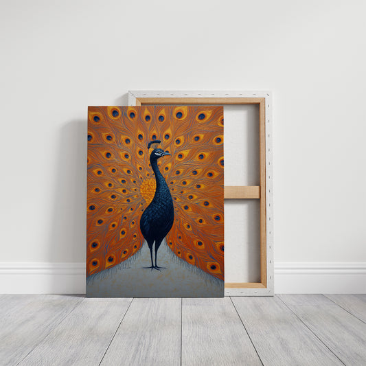 Proud Peacock Unfolds Golden Tales