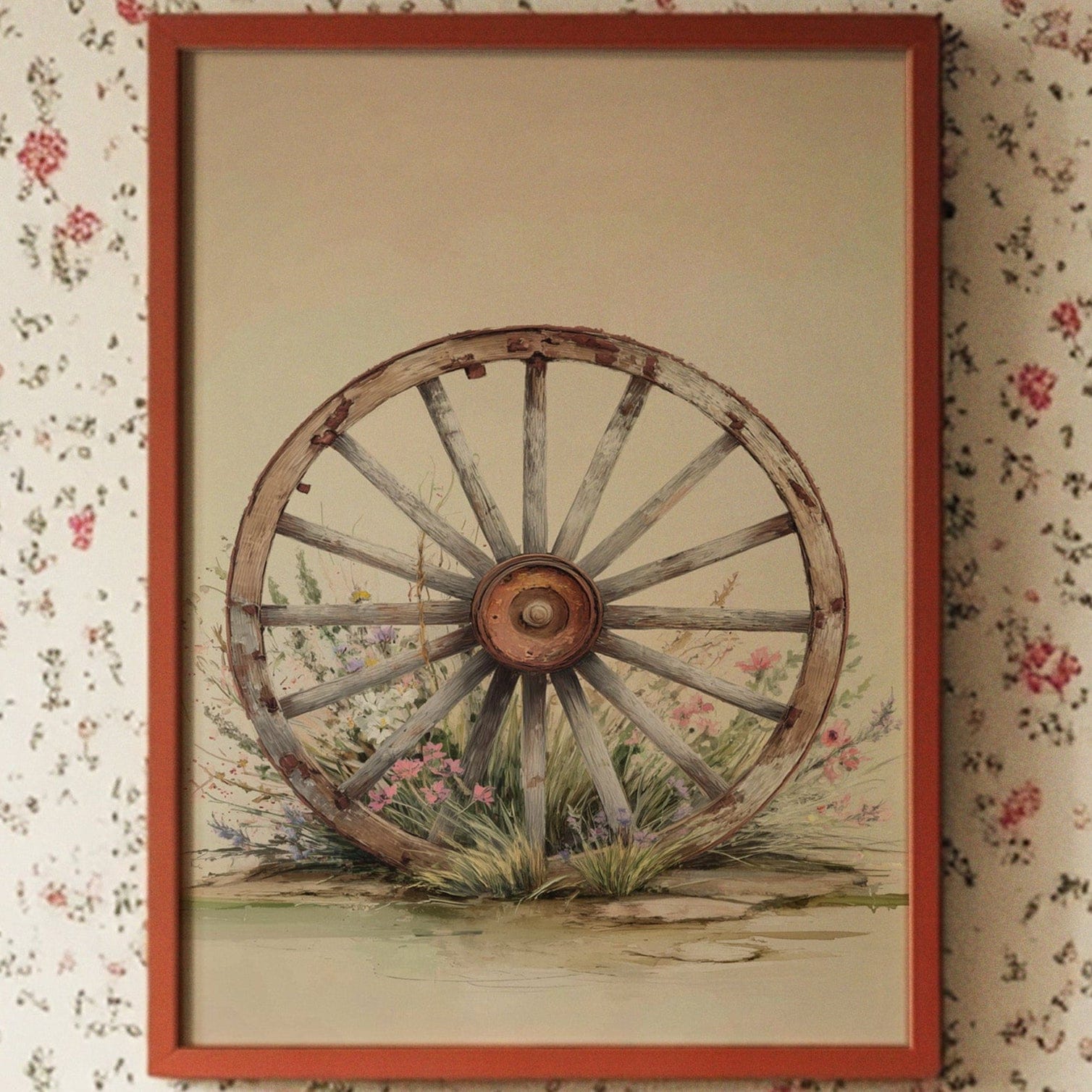 Wagon Wheel Meets Desert Wildflowers