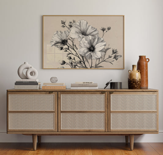 Cosmos Blooms In Graphite Grace