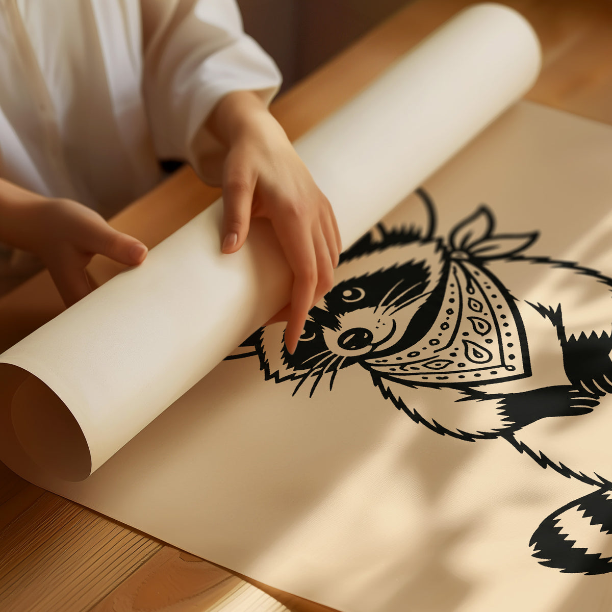 God Is Testing Me — Cowboy Raccoon Meme Print