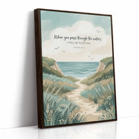 Through the Waters: Coastal Path Scripture Print