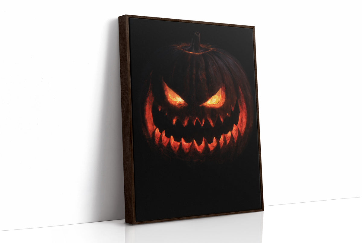 Lit From Within, Not In A Nice Way, print in a brown wood frame