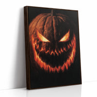 Grin And Bear The Fright, print in a brown wood frame