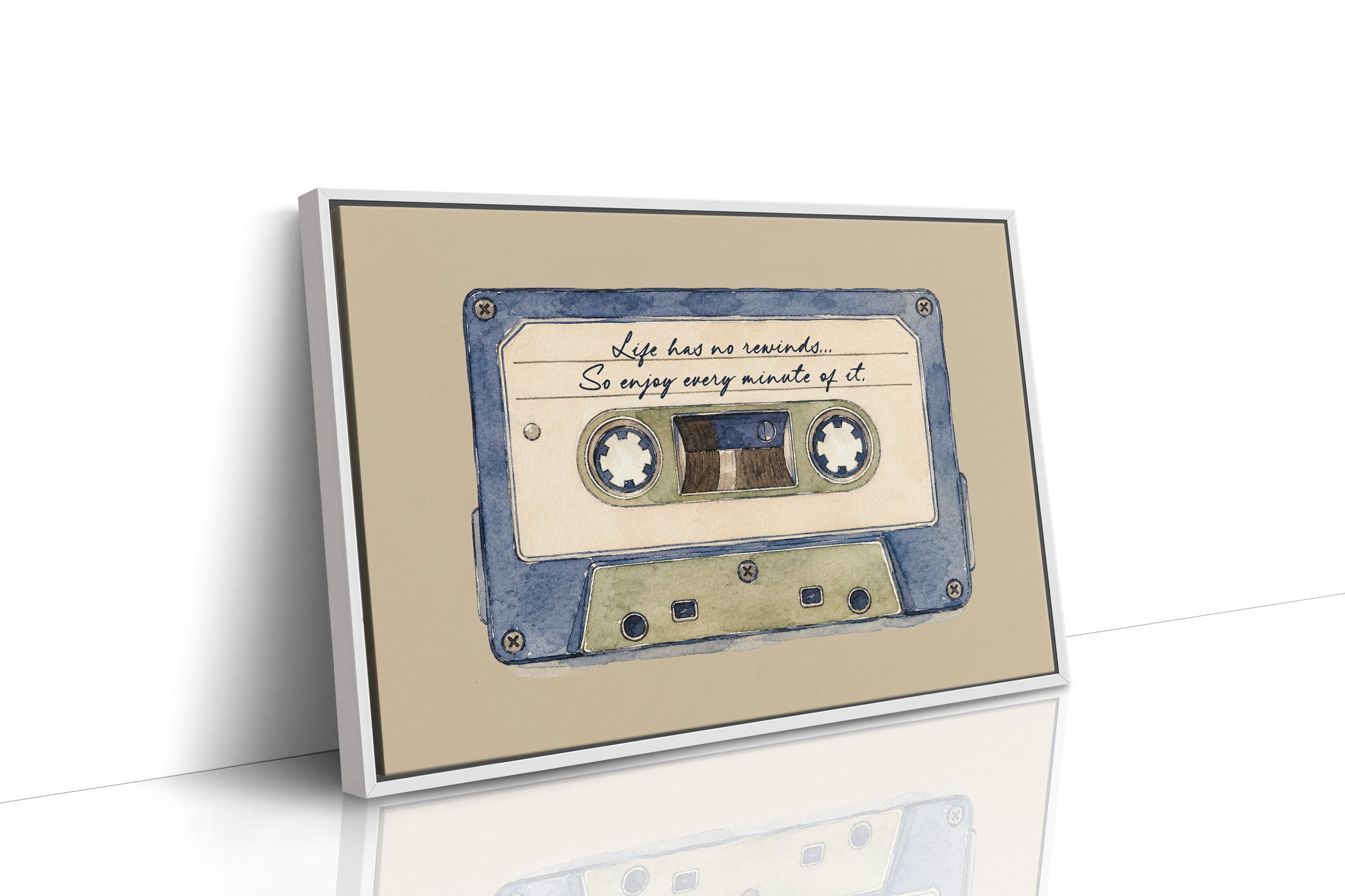 Watercolor Cassette Life Quote