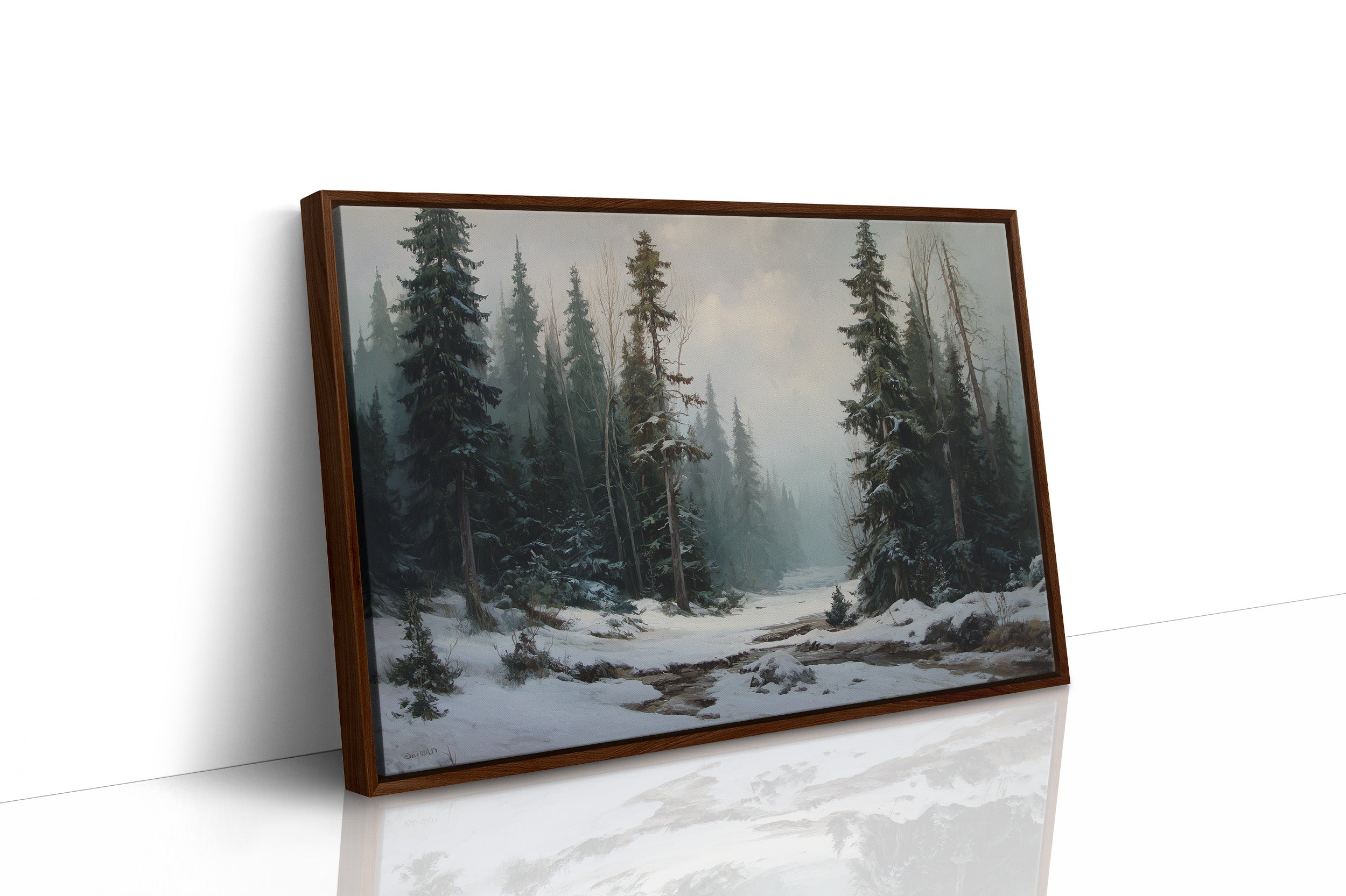 Winter Pines Guard Silent Stream