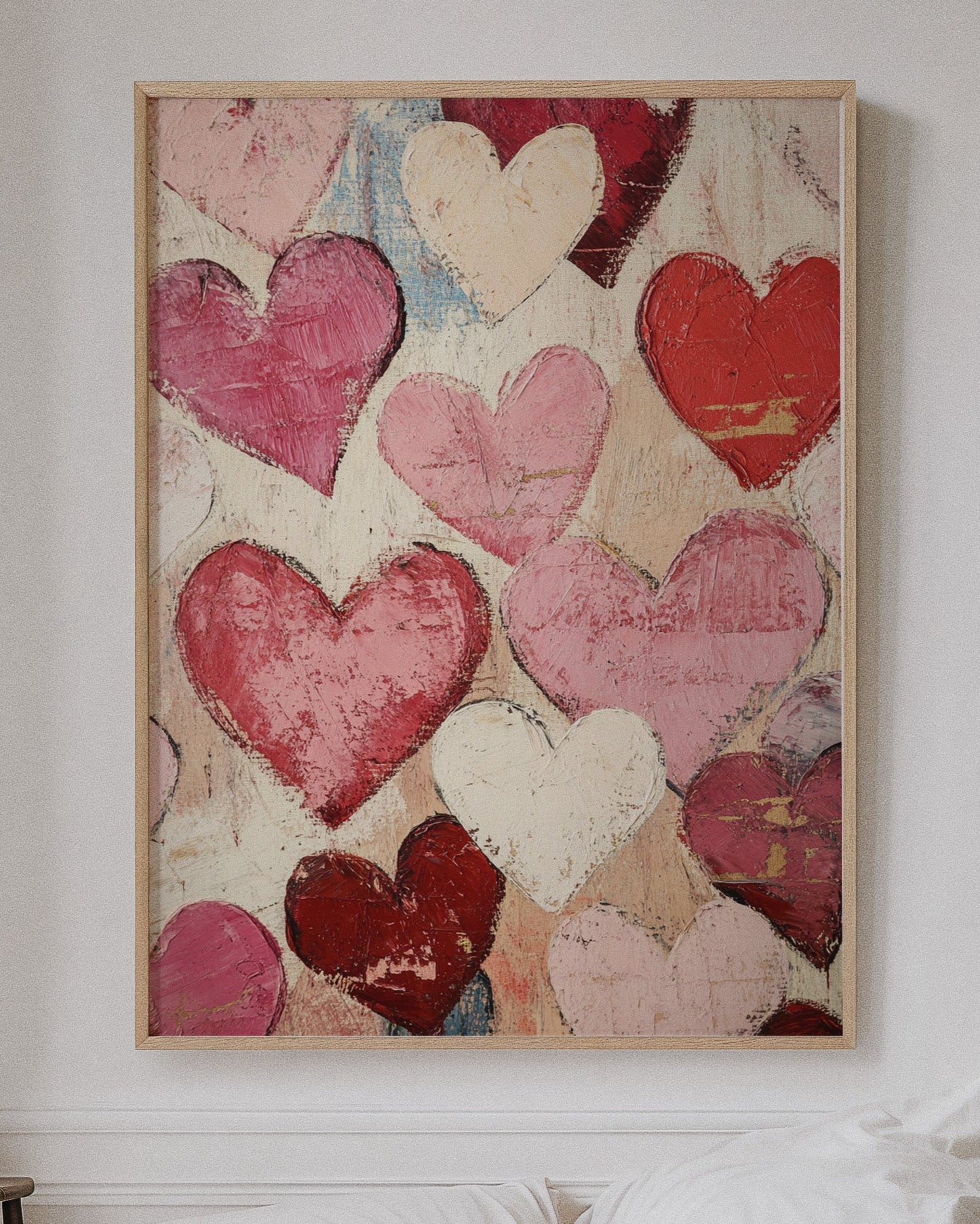 Textured Love – Romantic Heart Wall Art, Abstract Valentine’s Day Decor