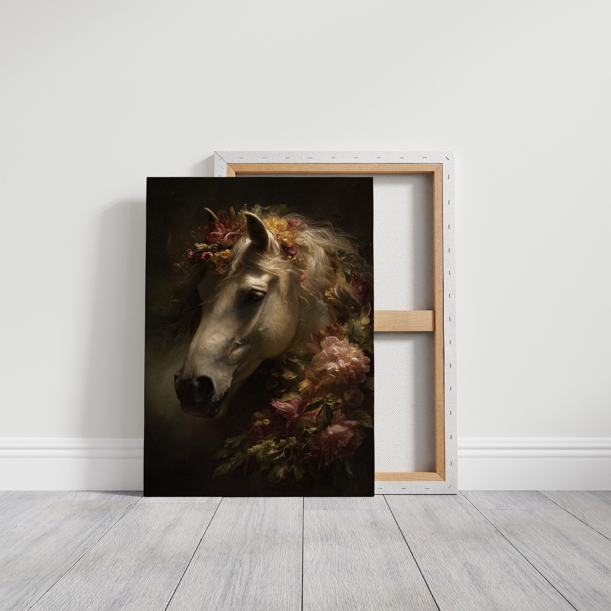 Noble Steed Adorned With Blossoms