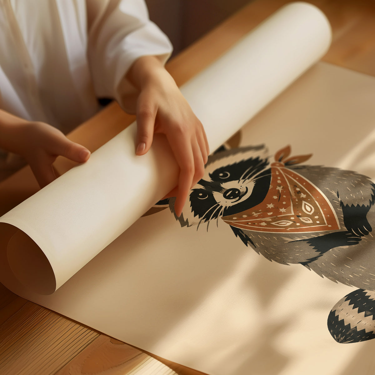 God Is Testing Me — Painterly Cowboy Raccoon Print
