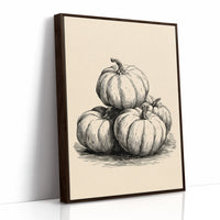 Top Gourd Takes The High Ground, print in a brown wood frame