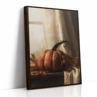 Window Seat Reserved For One Gourd, print in a brown wood frame