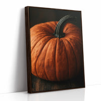 Speckled, Ribbed, And Ready For Its Portrait, print in a brown wood frame