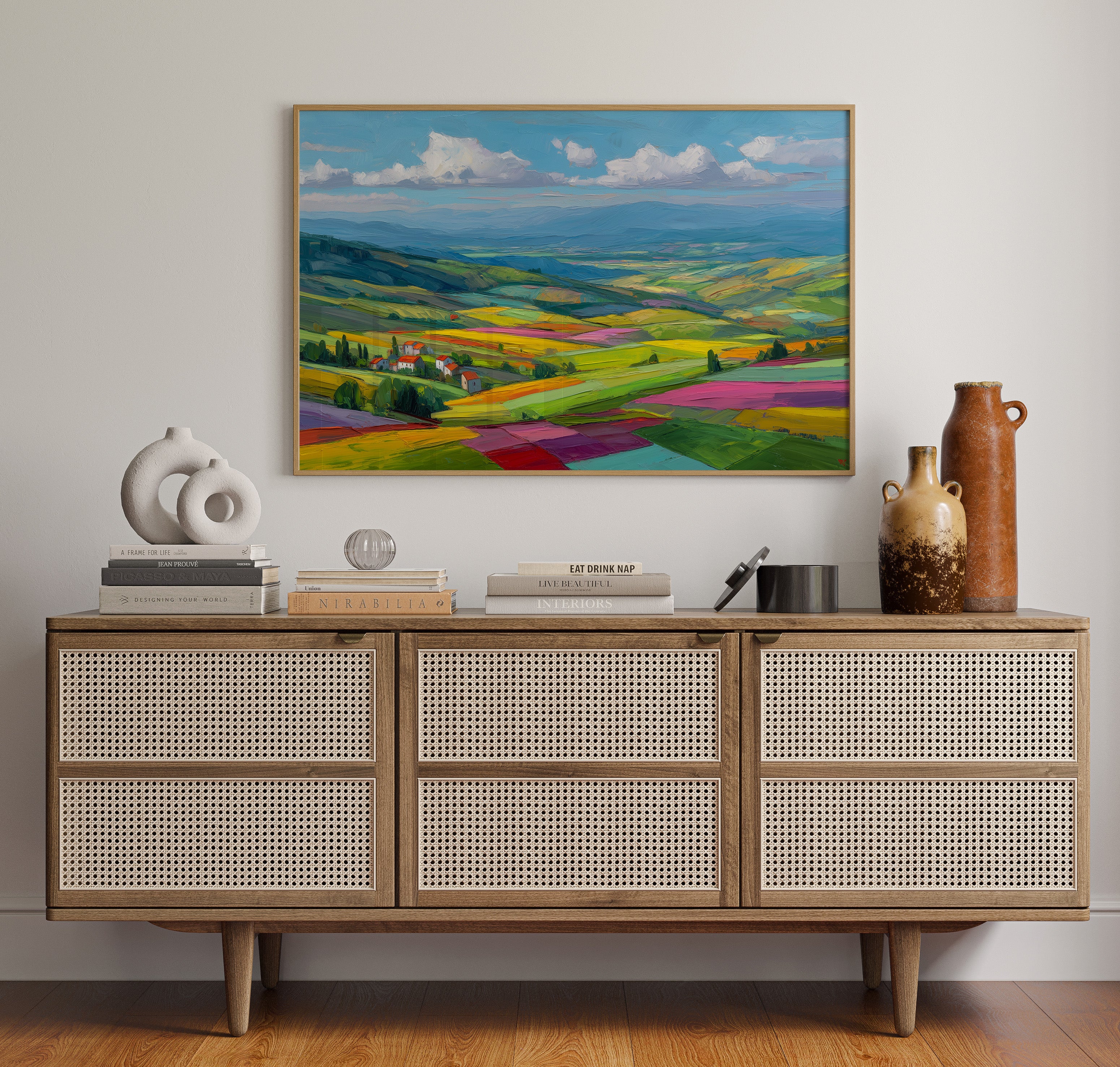 Tuscany Fields Dance In Rainbow Light
