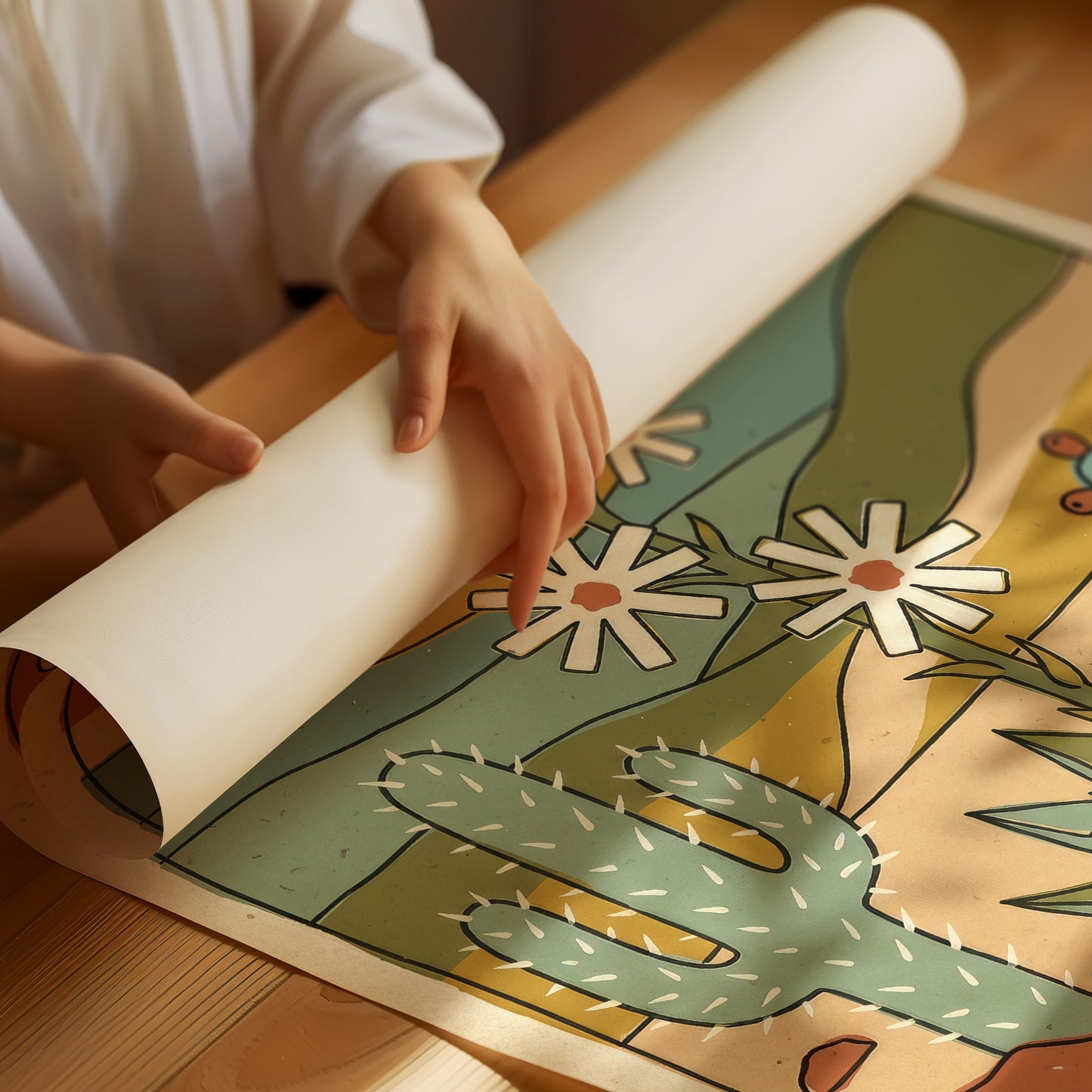 Desert Flower — Vintage Southwest Travel Poster