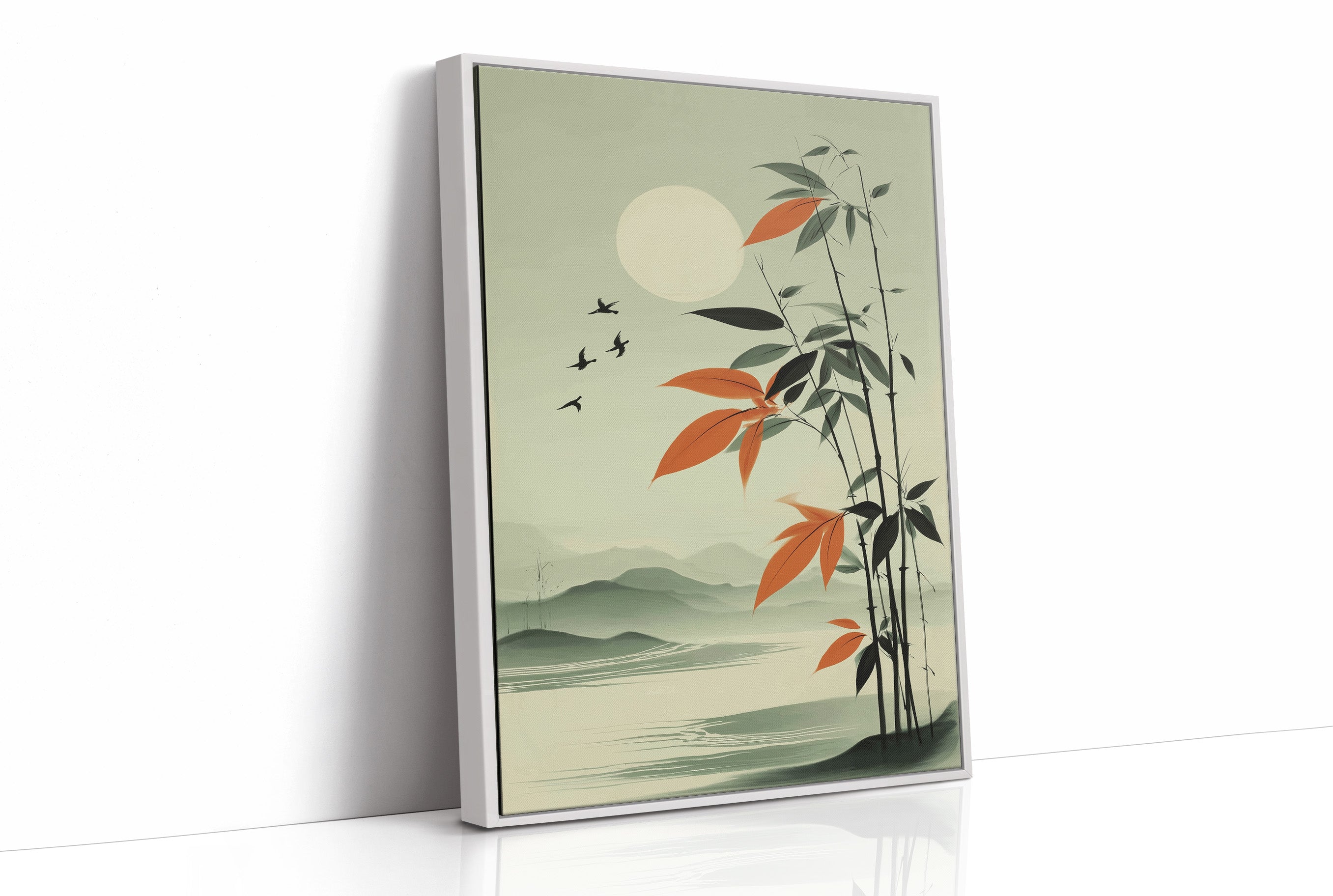 Bamboo Leaves Chase Morning Birds