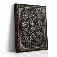 Black and Cream Western Paisley Bandana