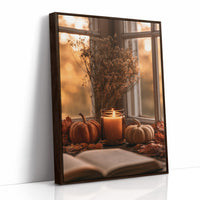 Candle Lit, Chapter Pending, print in a brown wood frame