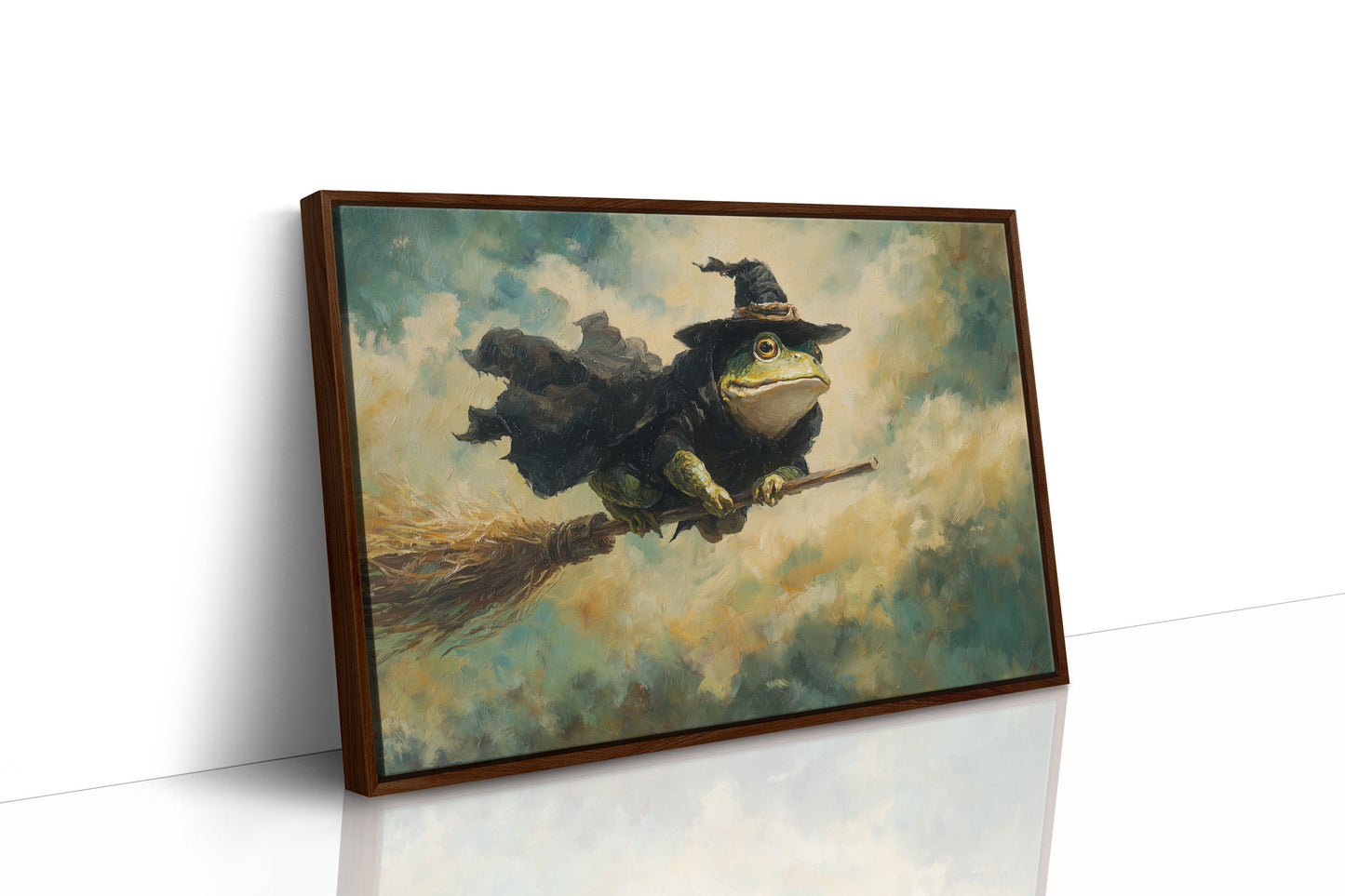 Frog Wizard Soars Through Clouds