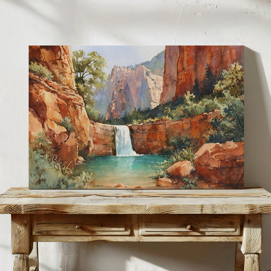 Sacred Waters Between Red Cliffs