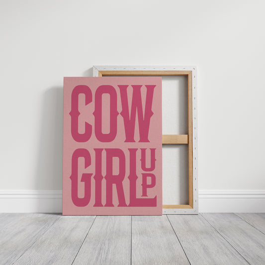 Cowgirl Up Pink Western Poster