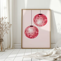 Rose Disco Spheres Catch Morning Light
