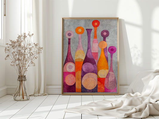 Wine Bottles Dance At Twilight