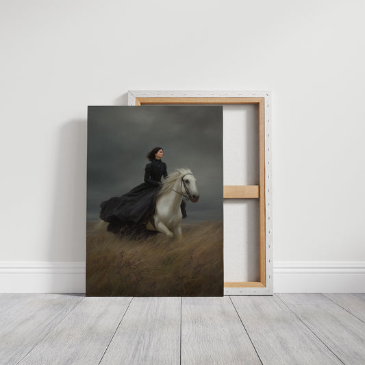 Across Windswept Fields She Rides