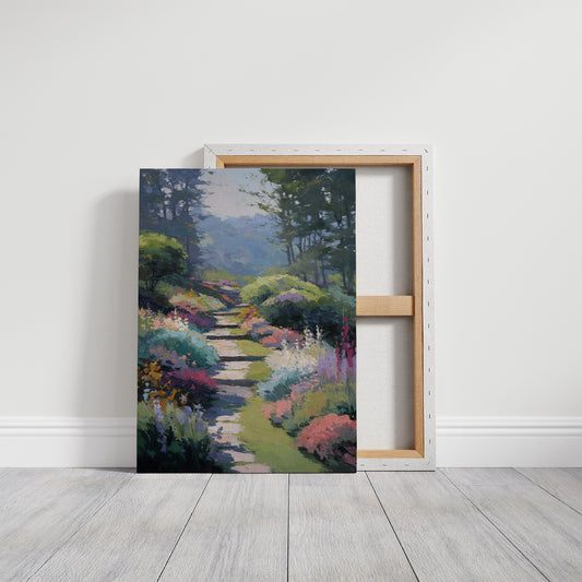 Steps Rise Through Blooming Hillside