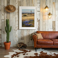 Bluebonnets Dance Near Rustic Windmill