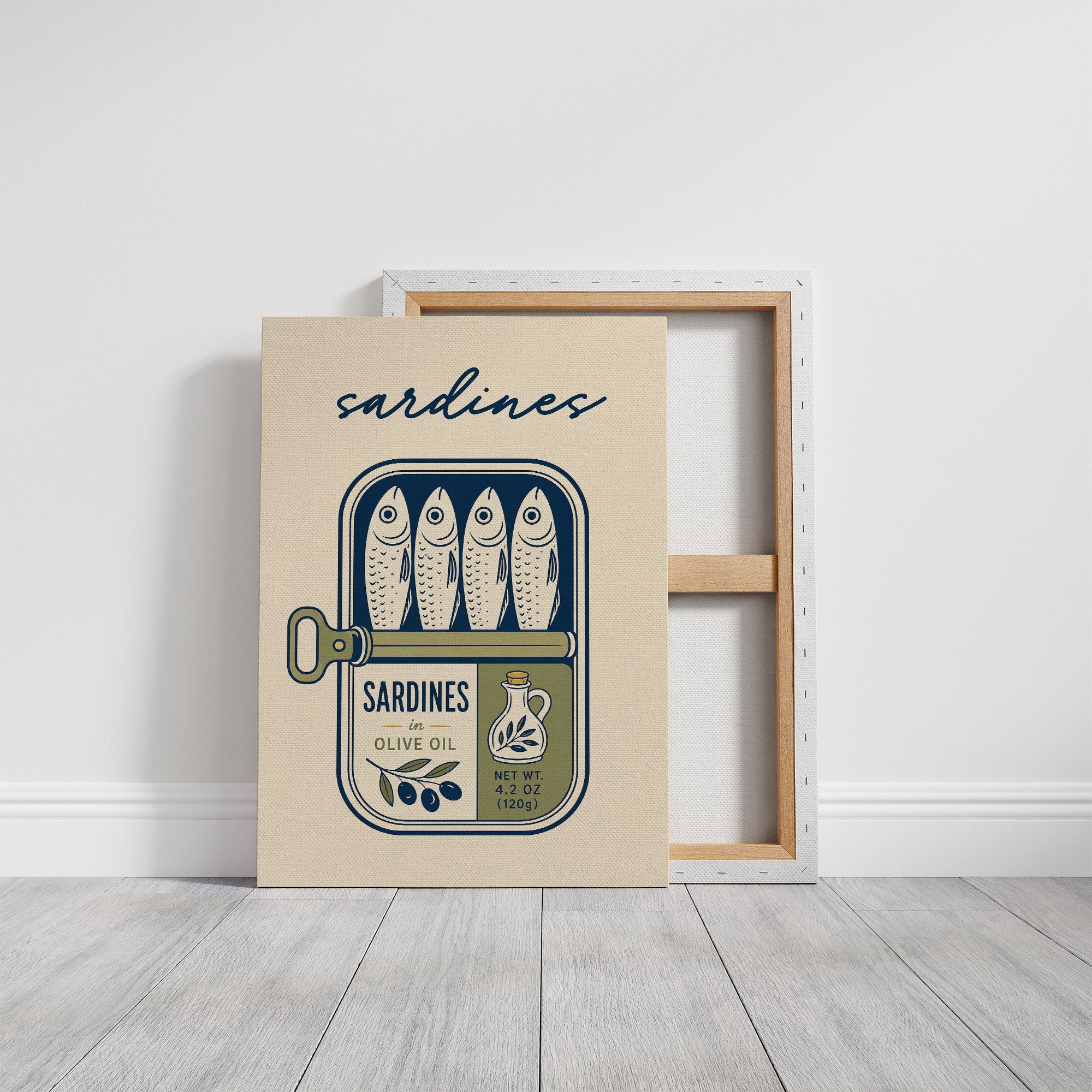 Sardines in Olive Oil — Vintage Tin Label Print