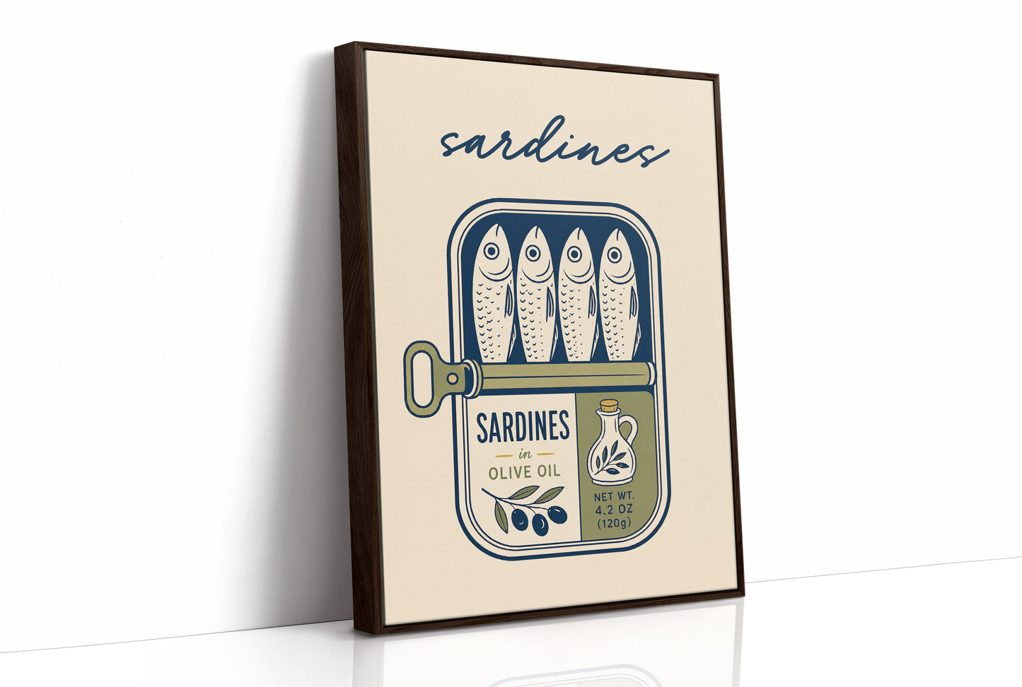 Sardines in Olive Oil — Vintage Tin Label Print