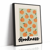 Peach Parade On Mint Canvas