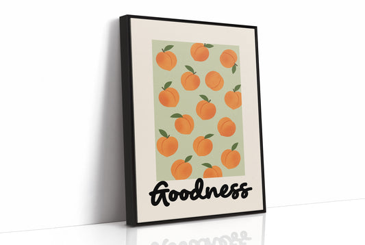 Peach Parade On Mint Canvas