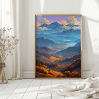 Autumn Light Cascades Through Mountains