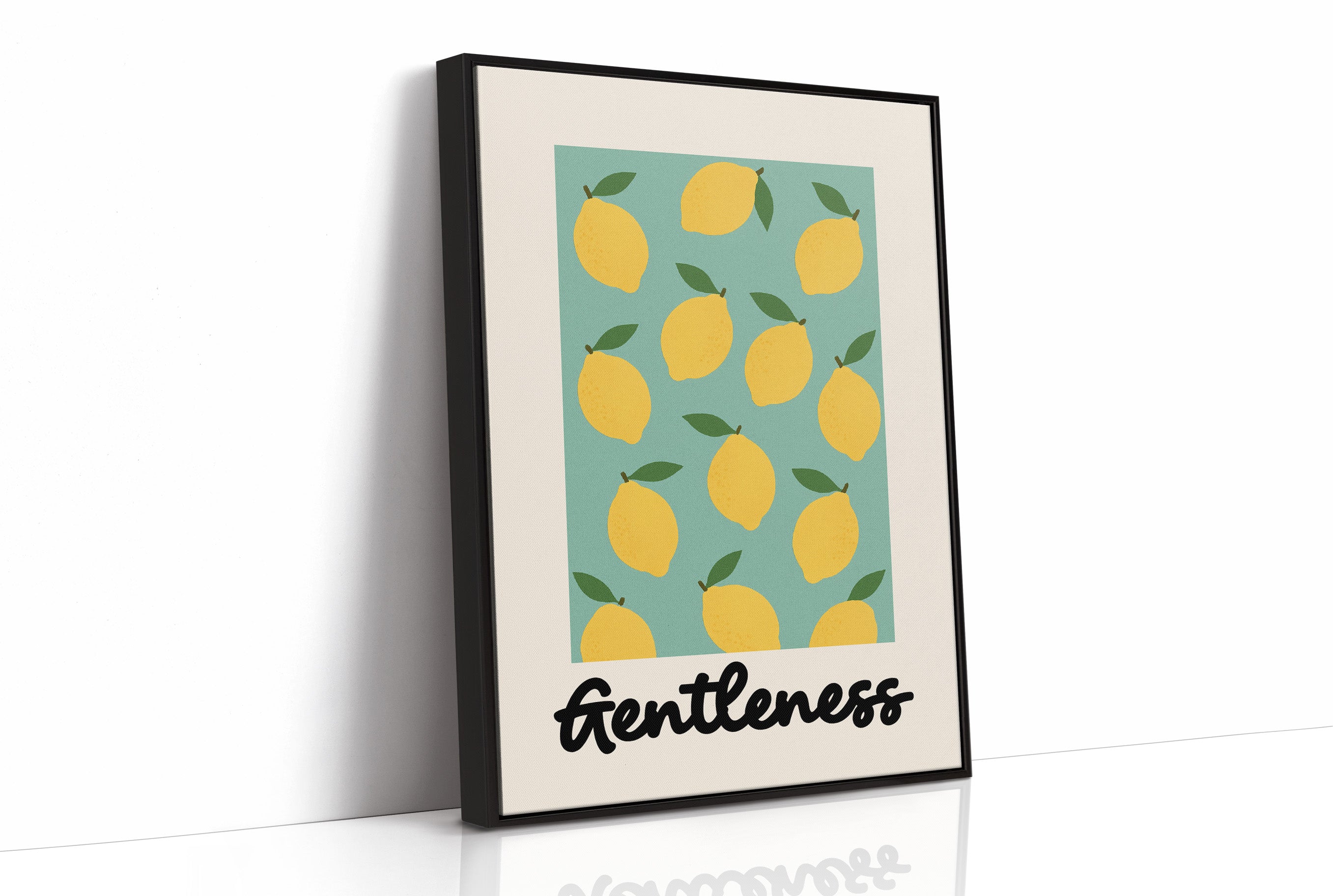 Citrus Symphony On Mint Canvas